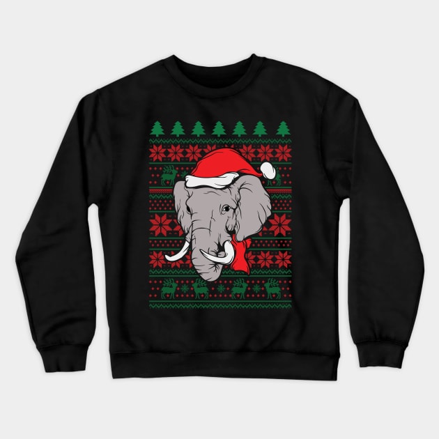 Christmas Elephant Crewneck Sweatshirt by Madelyn_Frere